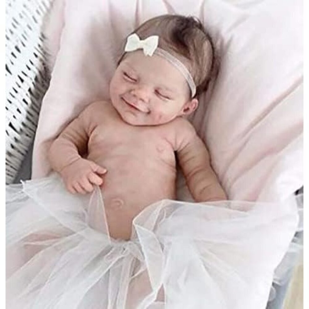 ❤️ 19 inch Baby Girl Full Silicone Vinyl  Newborn Doll